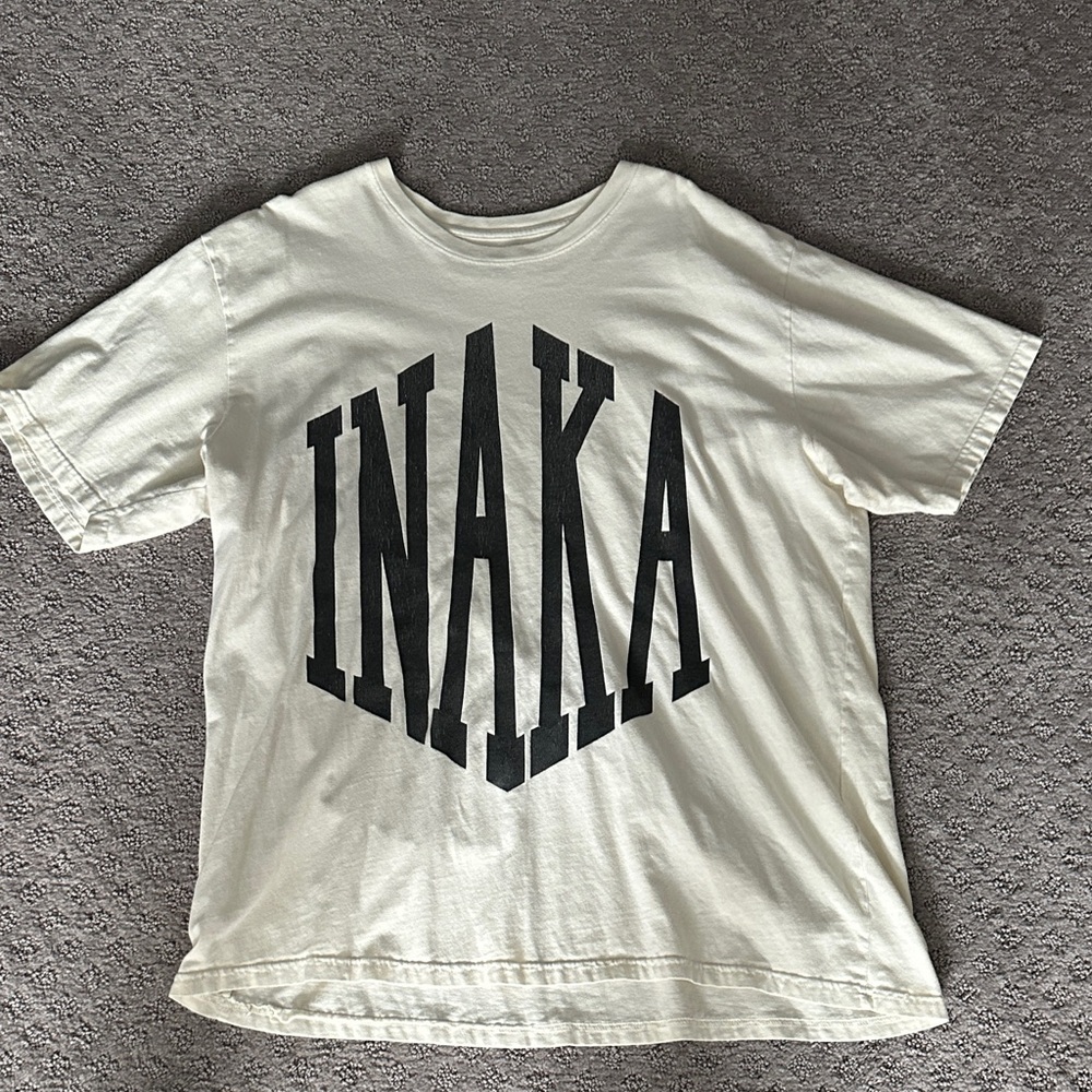 INAKA Cream T-Shirt with Black Print